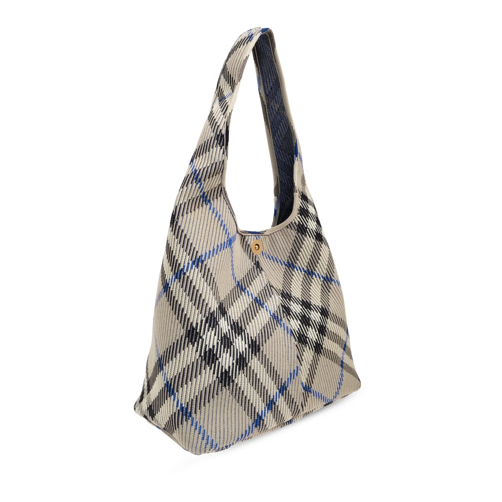 Burberry Schoudertas Gebreid Groot Gray Dames