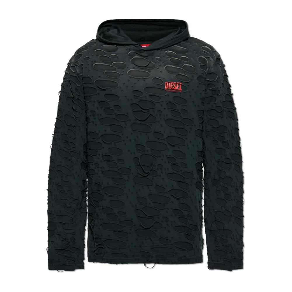 Diesel Sweatshirt T-Crane-Ls-Hood Gray Heren