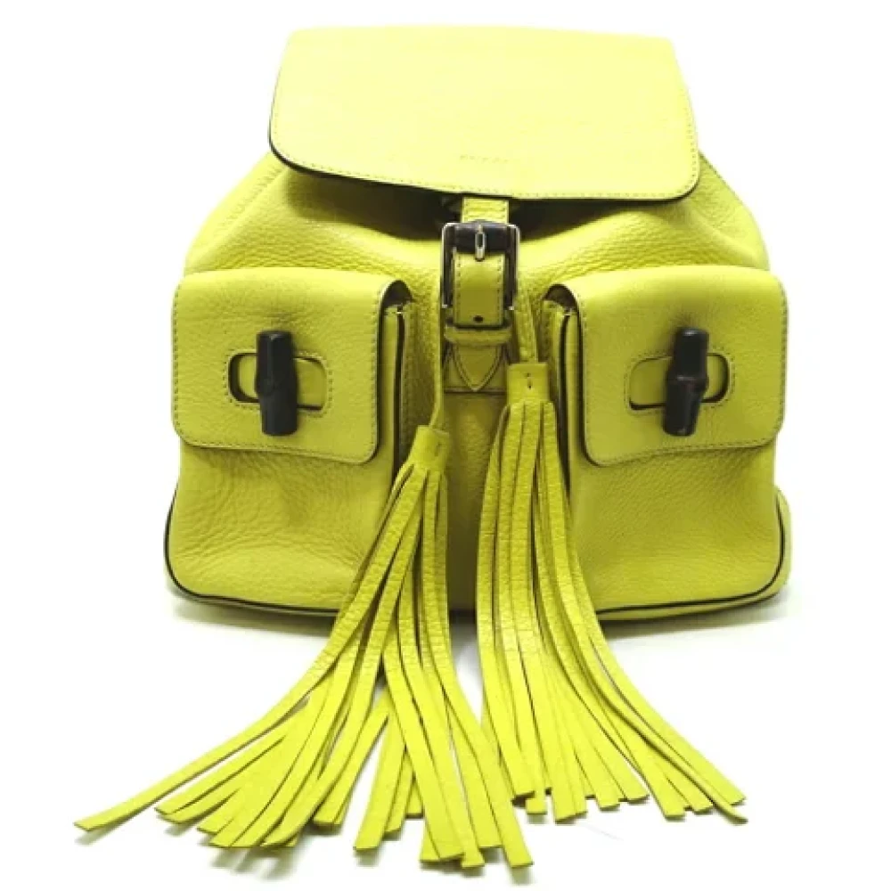 Gucci Vintage Pre-owned Canvas gucci-bags Yellow Dames