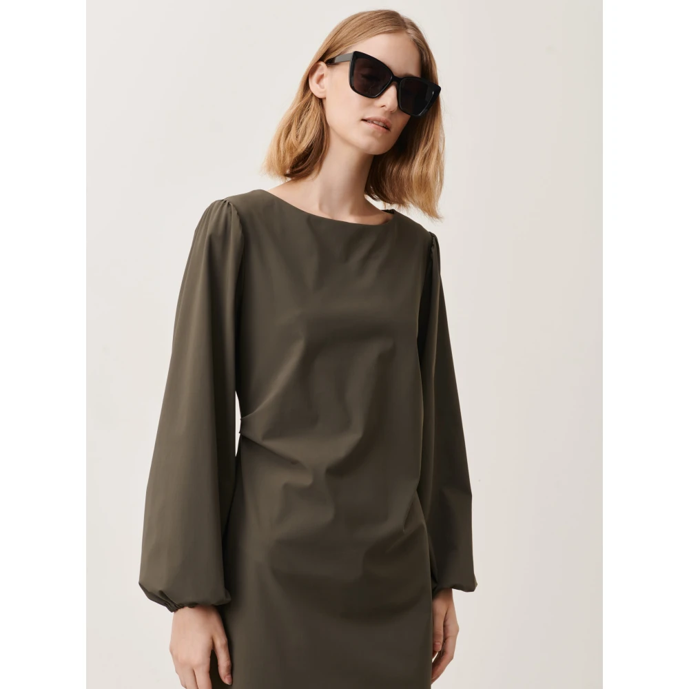 Jane Lushka Stijlvolle Silke Midi Jurk Green Dames