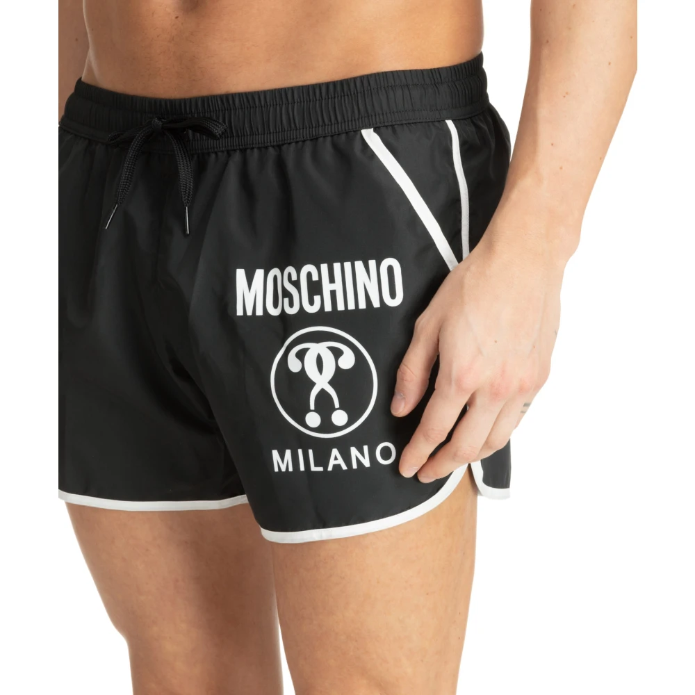 Moschino Double Question Mark Swim shorts Black Heren