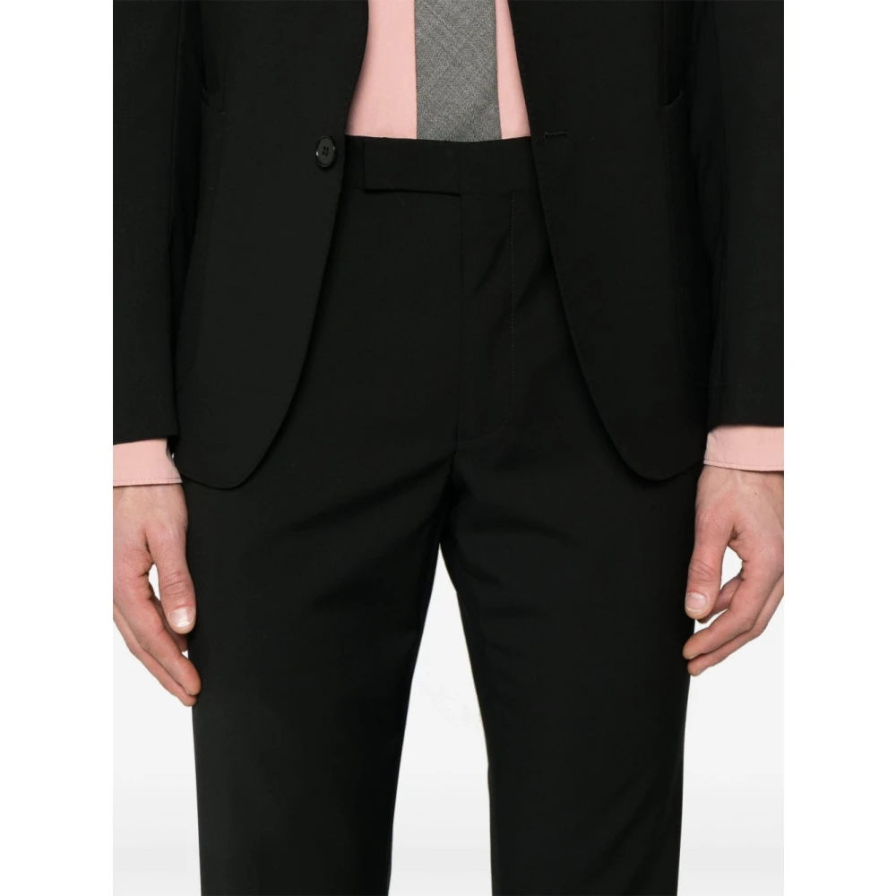 Ermenegildo Zegna Zwarte Jurk met Voorknoop en Achteruitgangen Black Heren