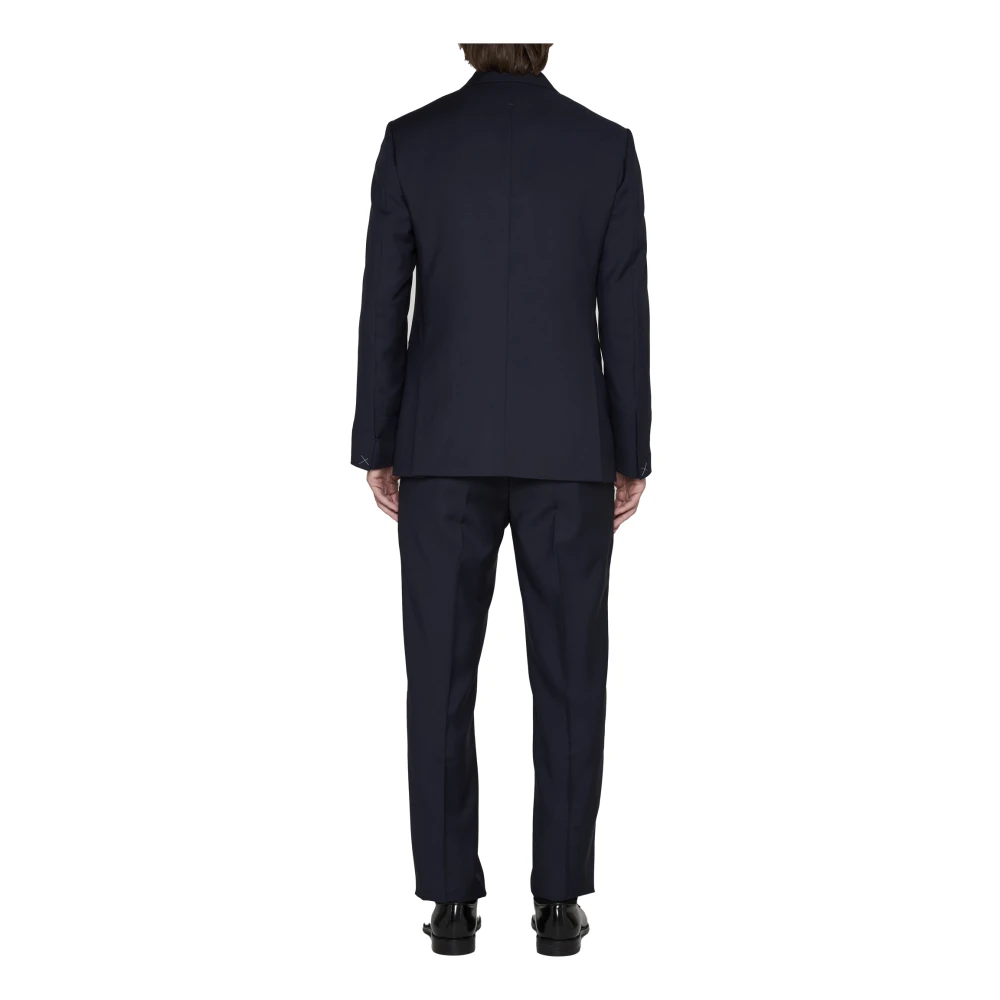 D4.0 Navy Blauw Wollen Pak met Peak Revers Blue Heren