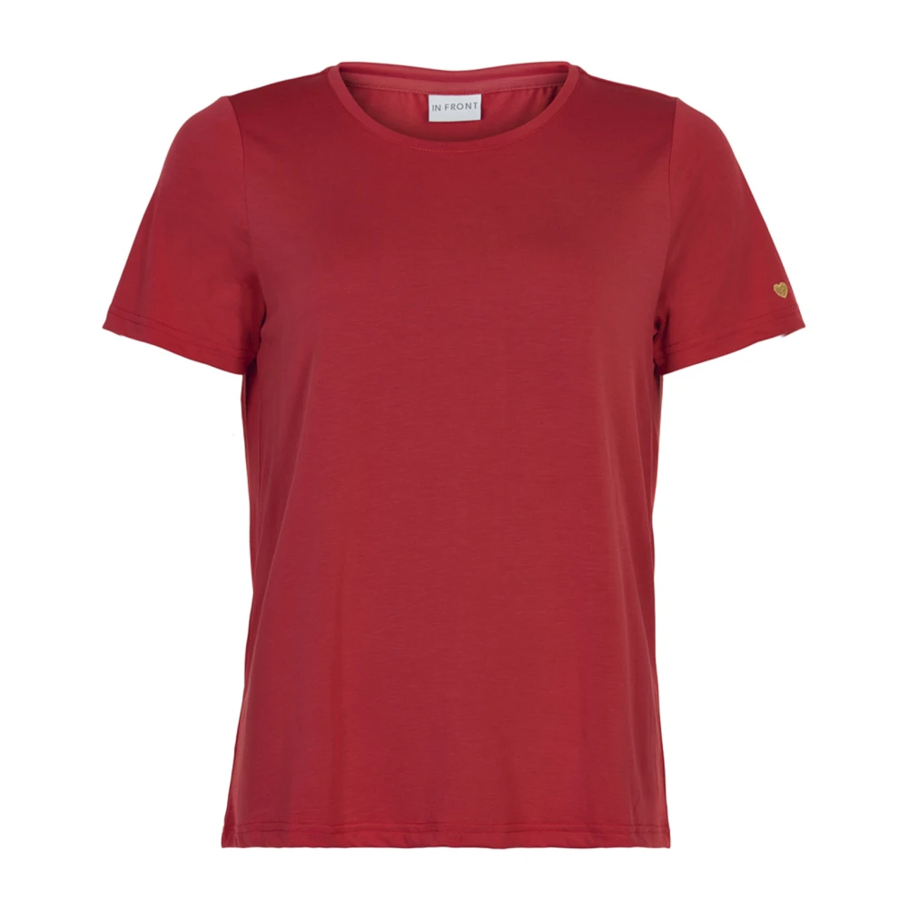 IN Front Rode Hart T-Shirt Top 14312 Red Dames