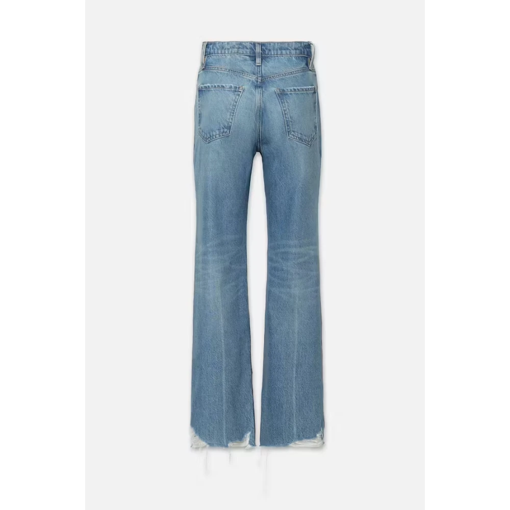 Frame Hoge taille rechte pijp jeans Blue Dames