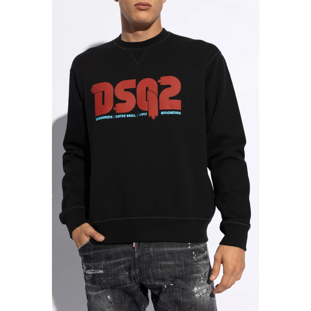 Dsquared2 Sweatshirt met logo Black Heren