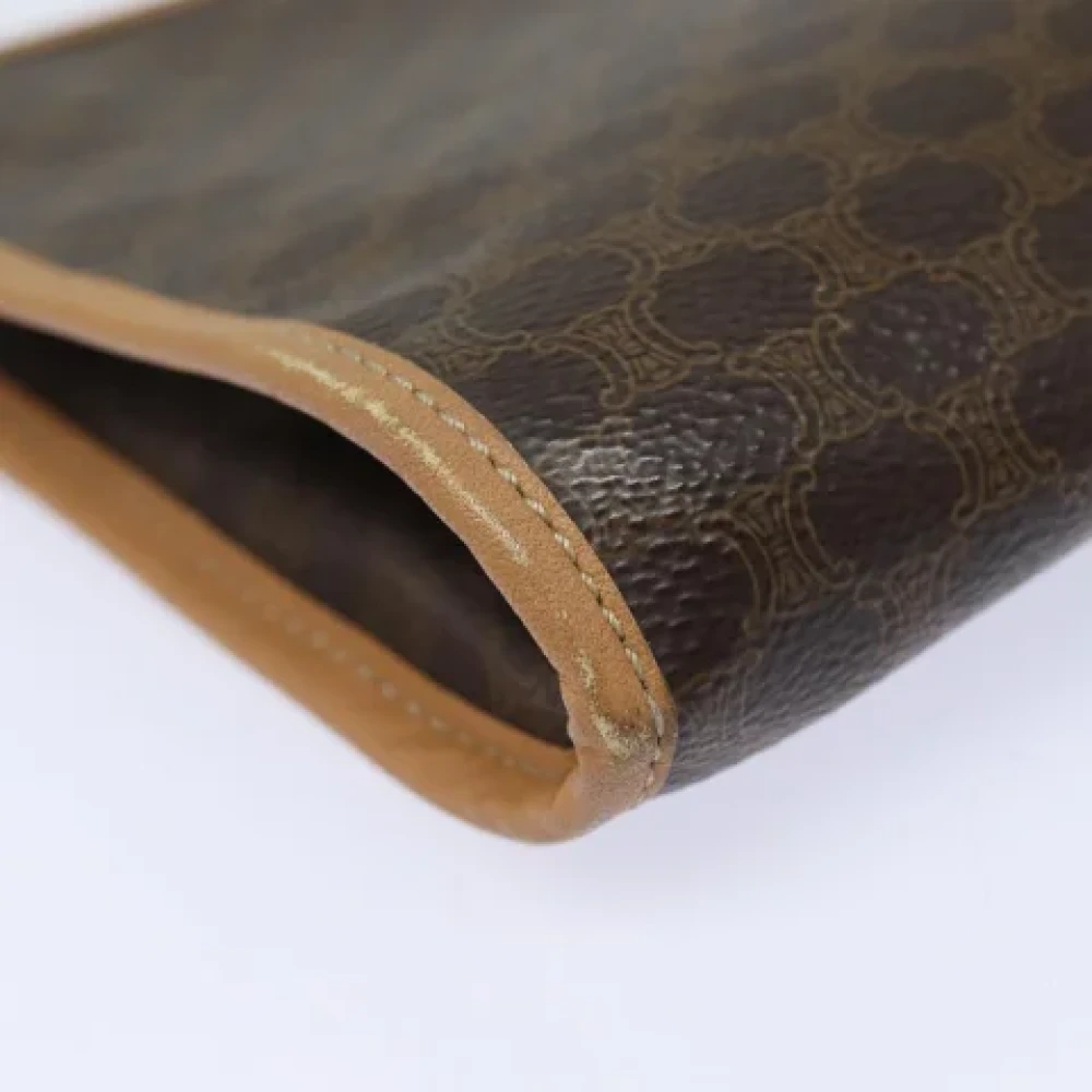 Celine Vintage Pre-owned Leather clutches Brown Unisex