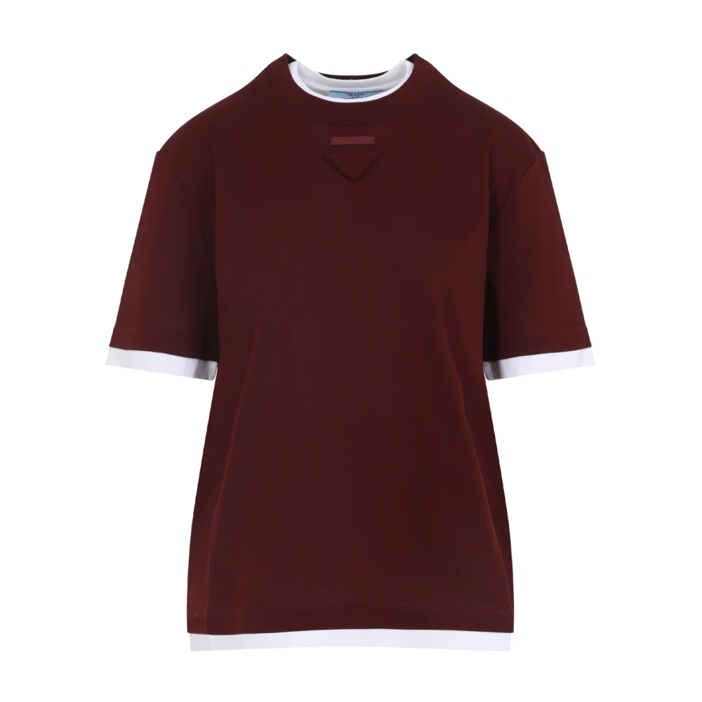 Prada Women's Brown T-Shirts,, Stylish Necklace For Fashionable Look Medium