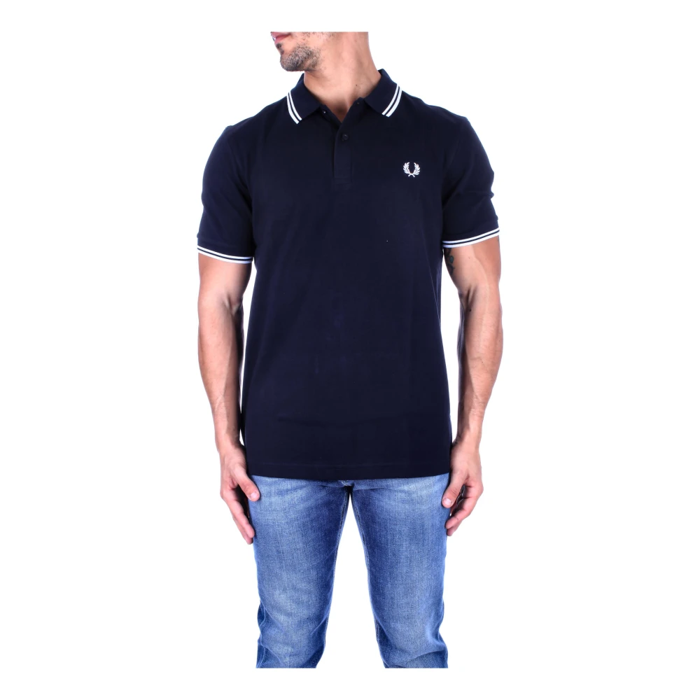 Fred Perry Men's Blue Logo Front Polo Shirt