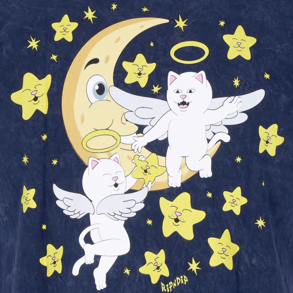 Ripndip Lullaby Tee Navy Mineral Wash Blue Heren