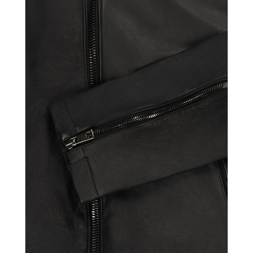 Giorgio Brato Zwarte Zip Racer Jas Black Heren