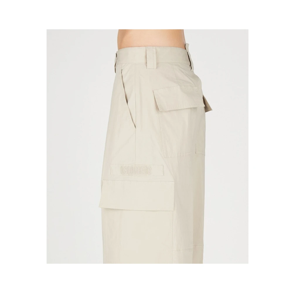 Dsquared2 Tech Broek met Maxi Zakken White Dames