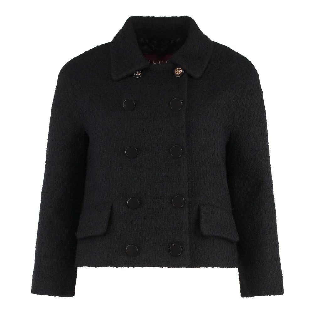 Gucci Black Wool Blend Blazer - Female - Light Jackets - M - Jackets