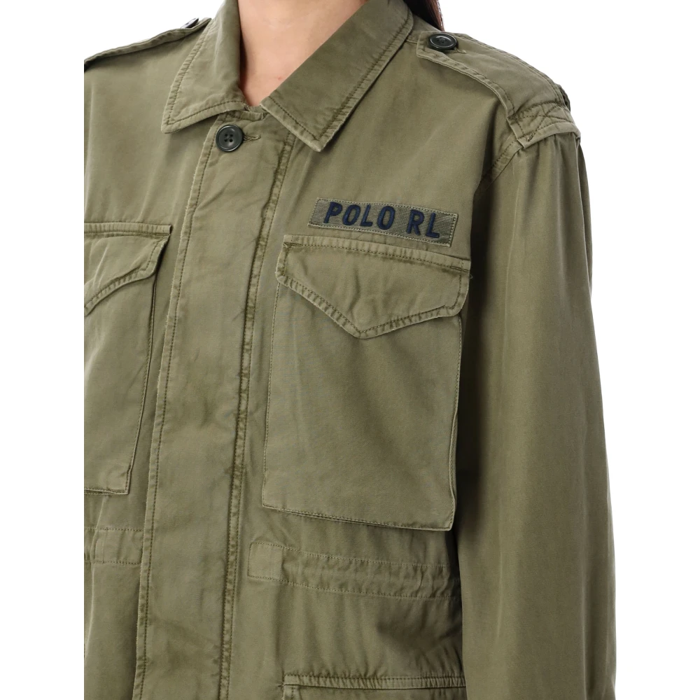 Ralph Lauren Cotton Twill Field Jacket Green Dames
