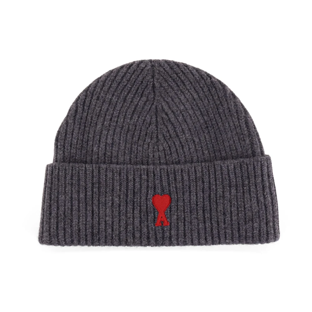 Ami Paris Uomo Grigio - De Coeur Beanie - Accessories - One Size