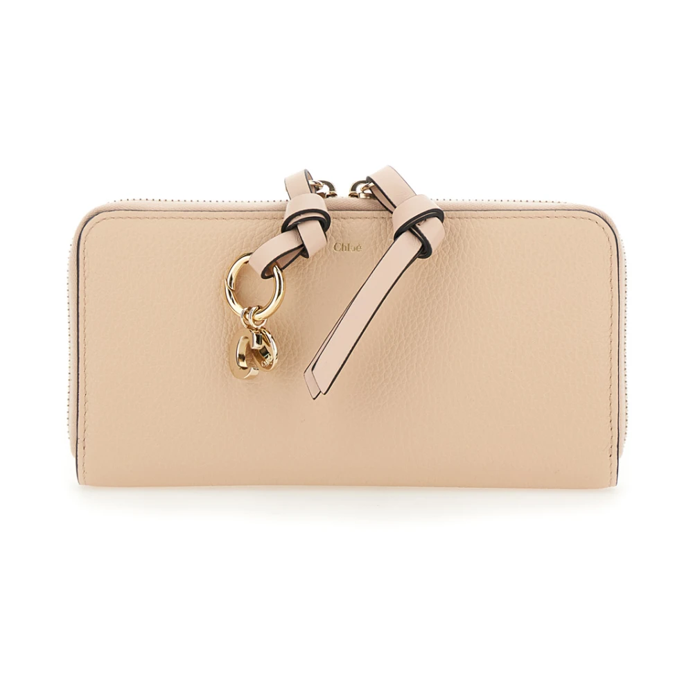 Chloé Roze Alphabet Logo Plaque Leren Portemonnee Pink Dames