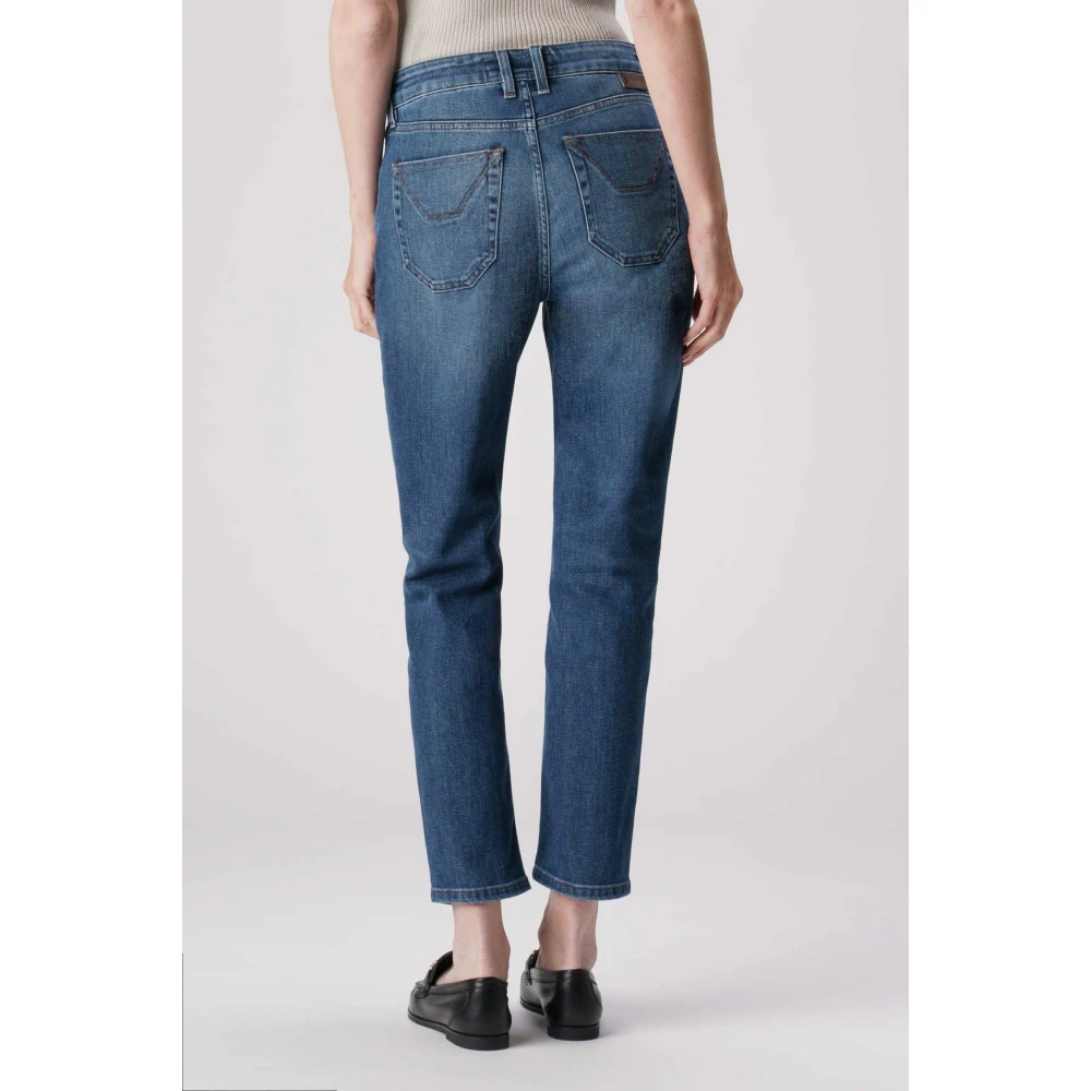Jeckerson Slim Fit Denim Pantalon in Donkerblauw Blue Dames
