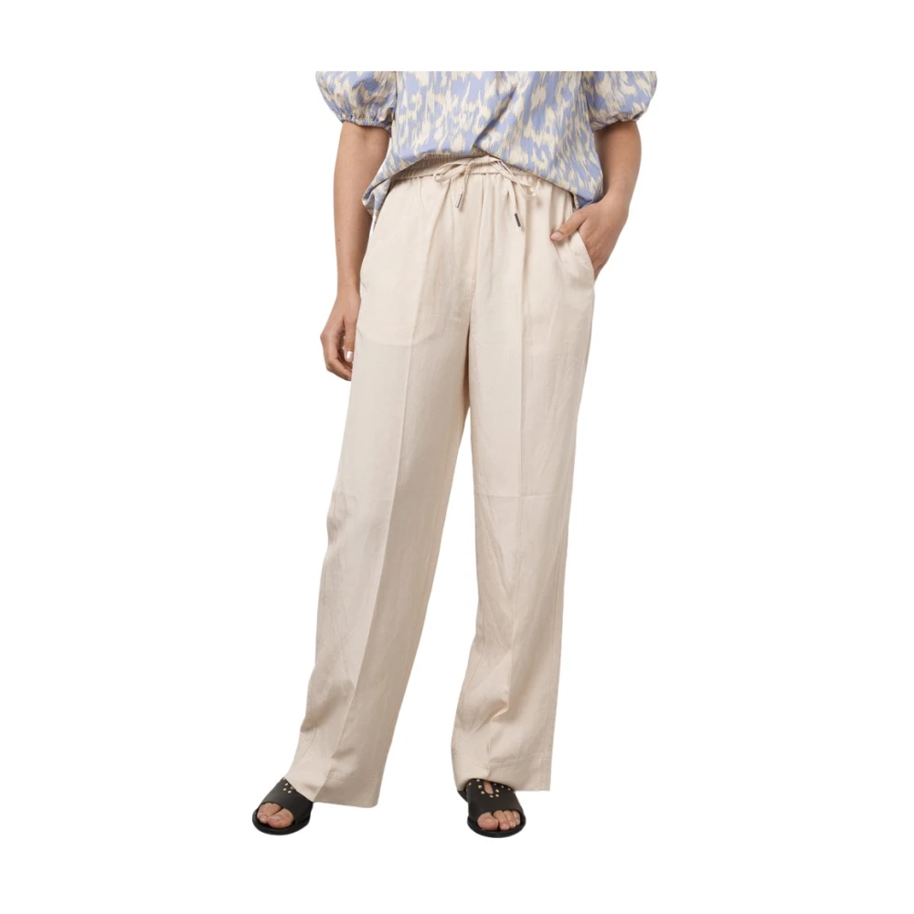 Second Female High Waist Elastische Broek Second Dames Beige Dames