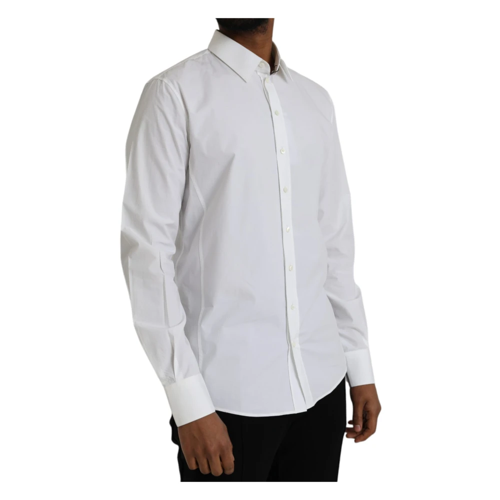Dolce & Gabbana Wit Katoenen Formeel Overhemd Sicilia White Heren