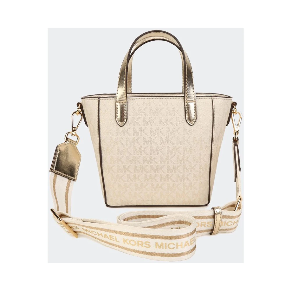 Michael Kors Gouden Hart Bedrukte Tas met Rits Brown Dames