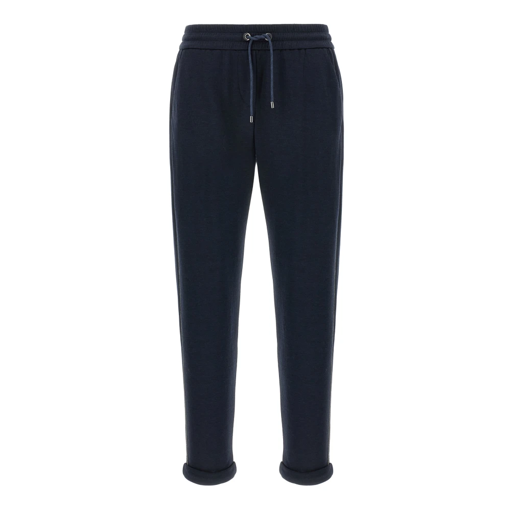 Brunello Cucinelli Women's Blue Sweatpants, L, Monile Joggers