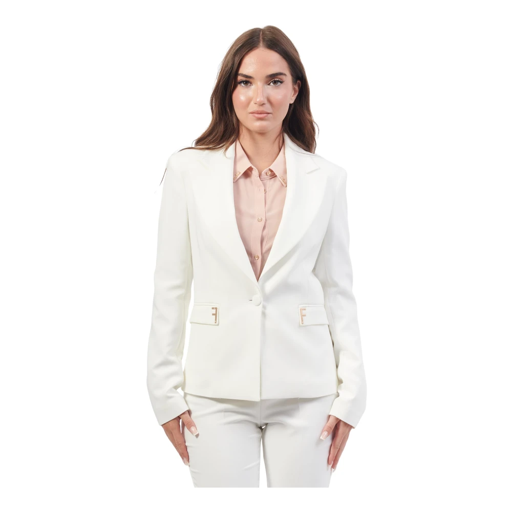 Fracomina Witte Slim Fit Jas White Dames