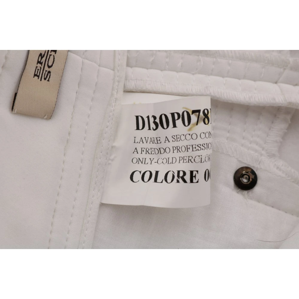 Ermanno Scervino Witte Slim Fit Katoenen Broek White Dames