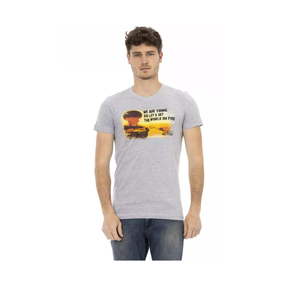 Trussardi Herr Grå Toppar Xl, Bomull, Action T-Shirt
