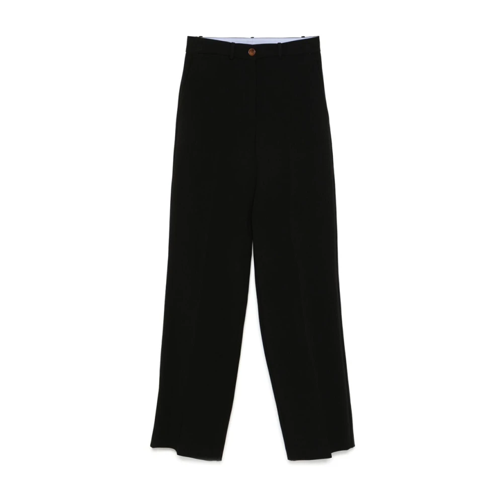 Alysi Zwarte straight-leg broek met rits Black Dames