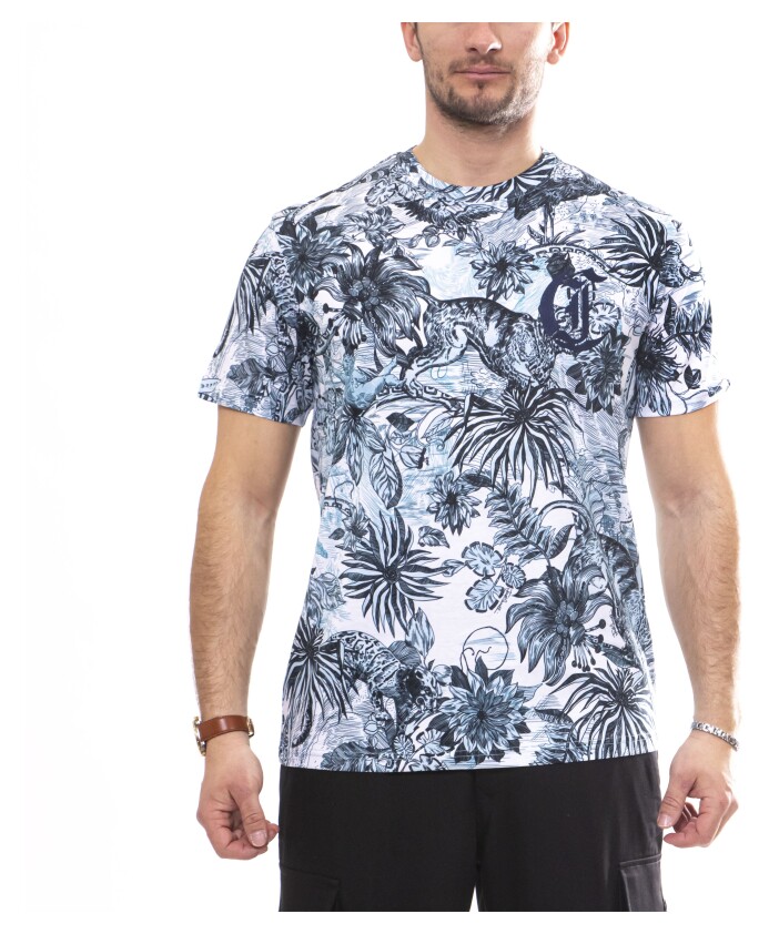 t-shirt-en-coton-bleu-and-blanc