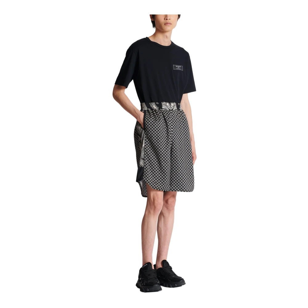 Balmain Mini Paisley Monogram Shorts Black Heren
