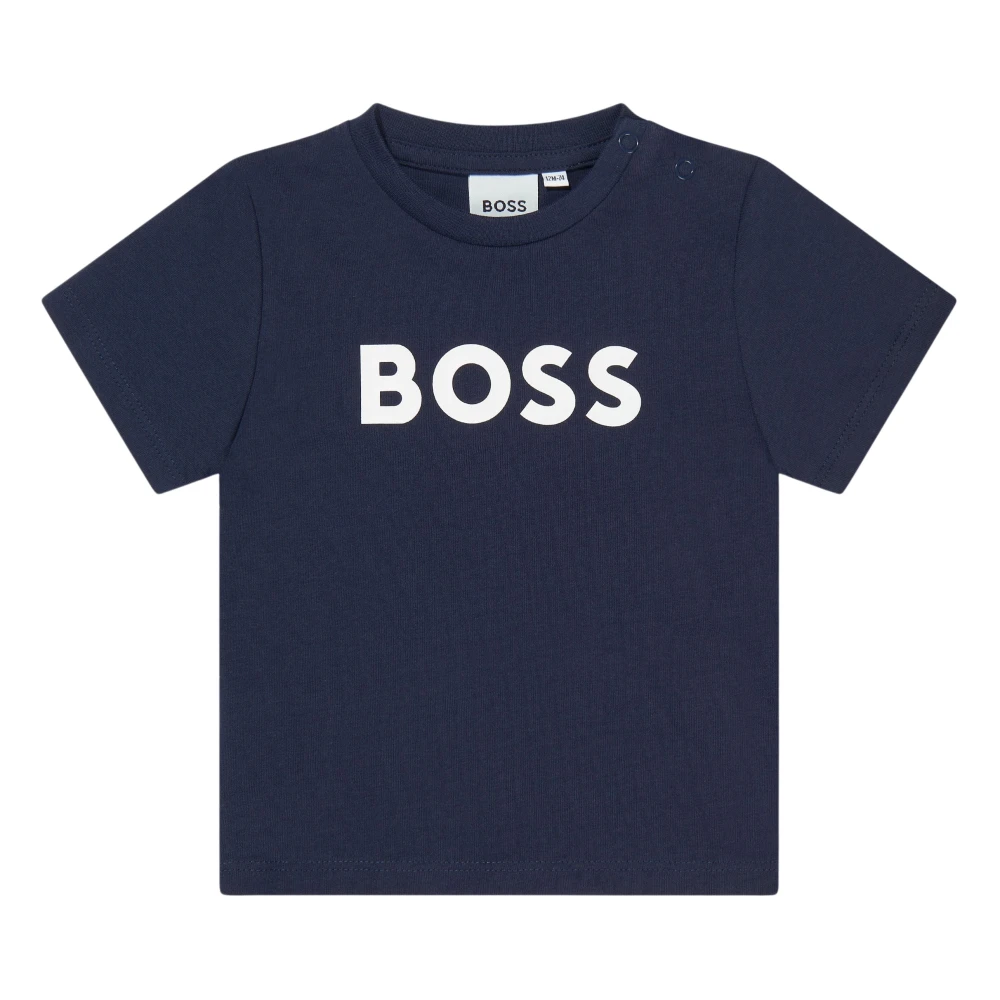 Hugo Boys Blue Kids Short Sleeve T-Shirts, 3 M, Logo T-Shirt