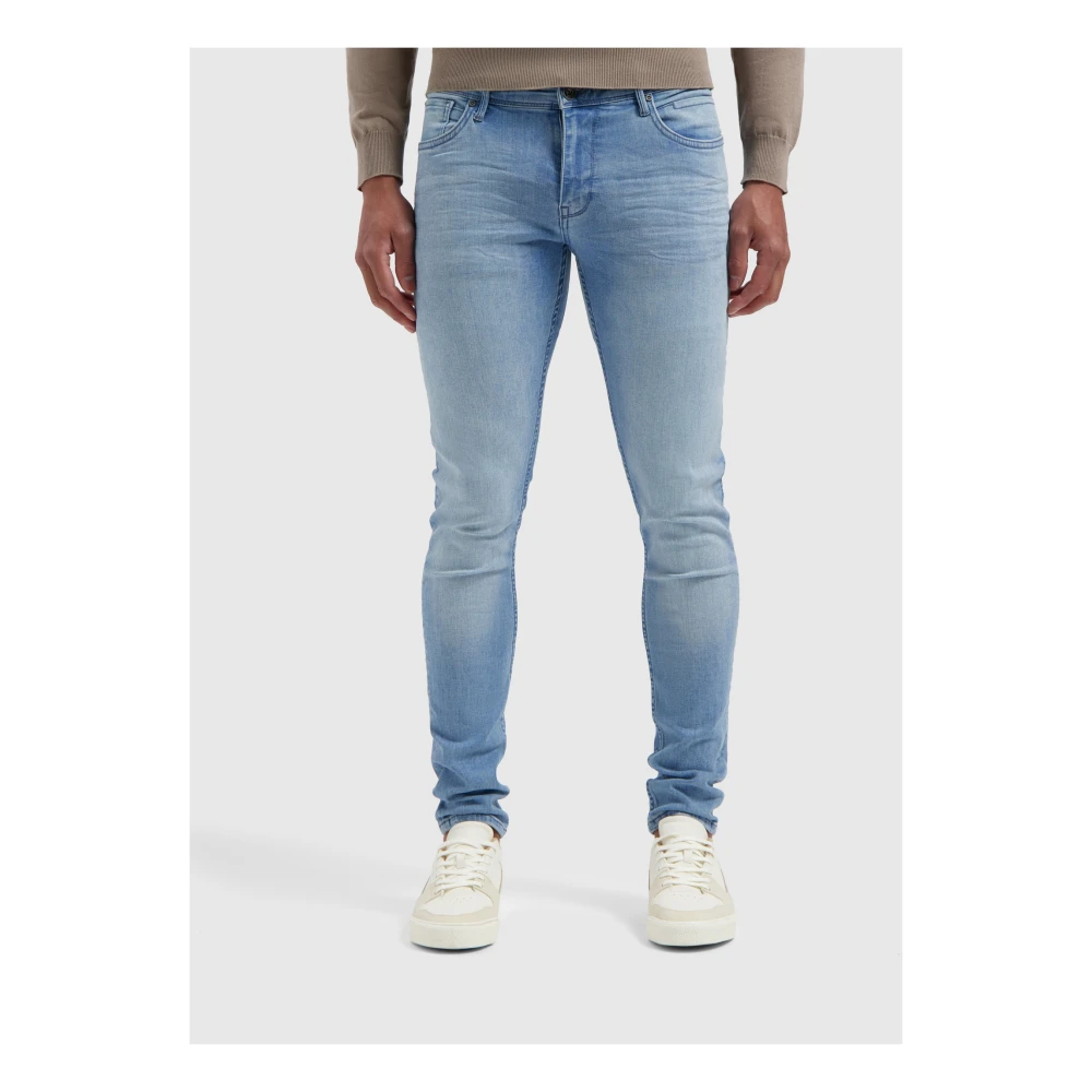 Pure Path Stone Washed Skinny Fit Jeans Blue Heren