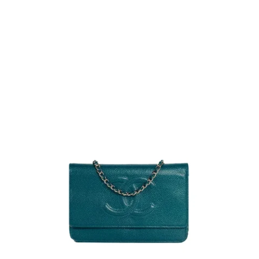 Chanel Vintage Pre-owned Leather wallets Blue Dames
