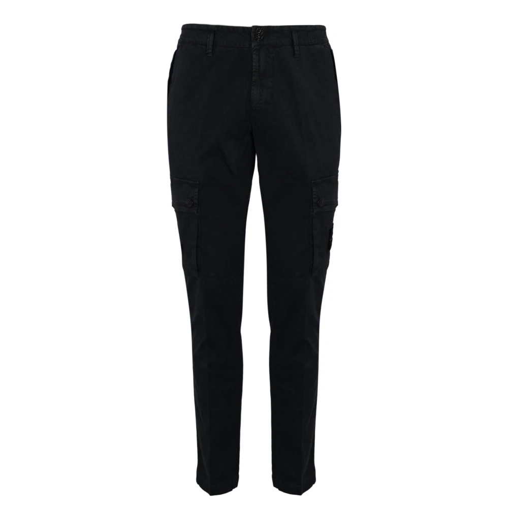 Stone Island Blauwe Cargo Katoenen Broek Blue Heren