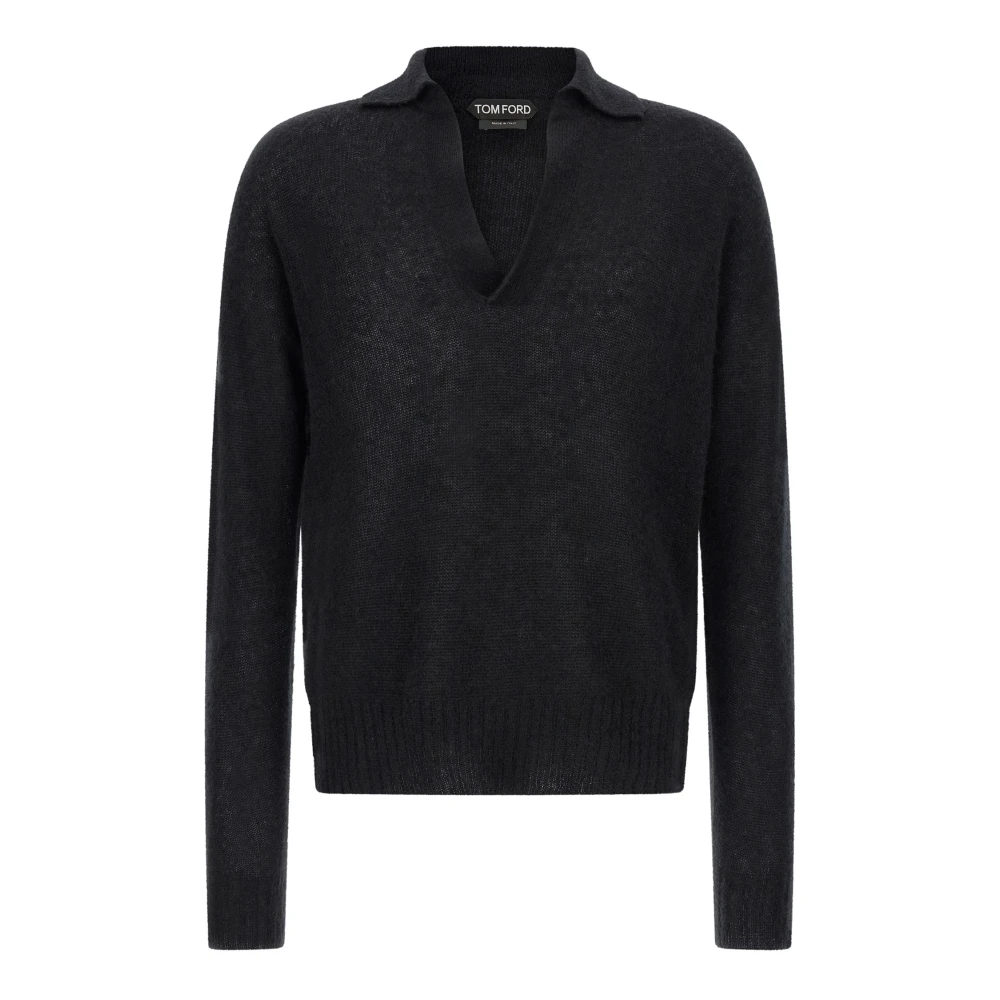 Tom Ford Hombre Negro - Polo De Punto De Cachemira Y Seda - Knitwear - L