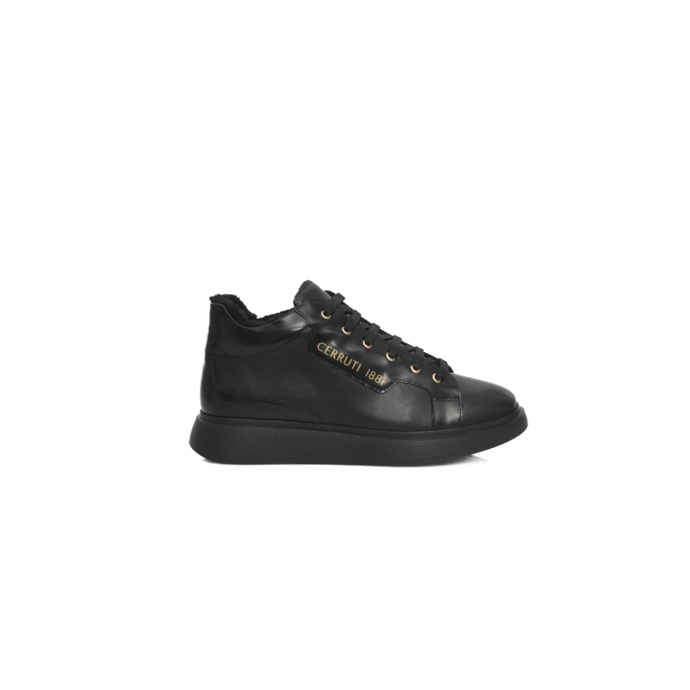 Cerruti 1881 Plattform Läder Sneakers för Kvinnor Black, Dam