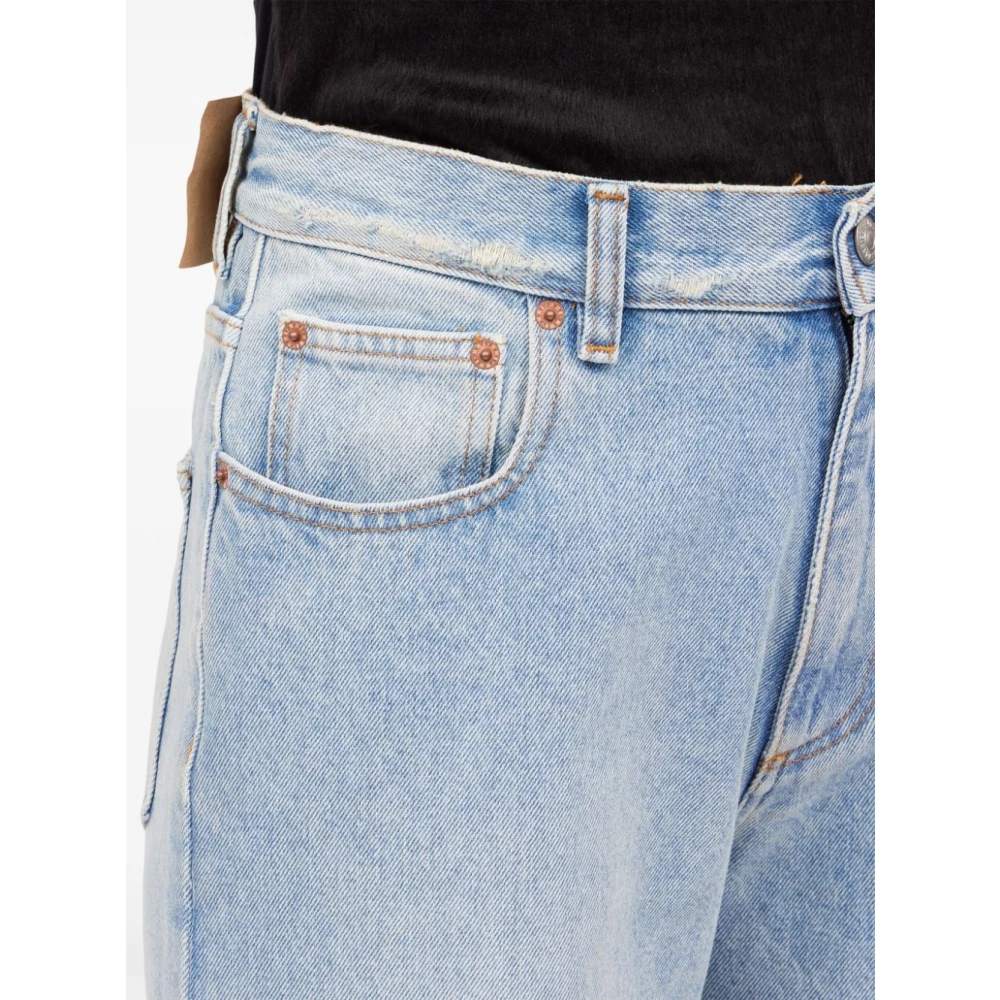 MM6 Maison Margiela Clear Blue Distressed Denim Jeans Blue Dames