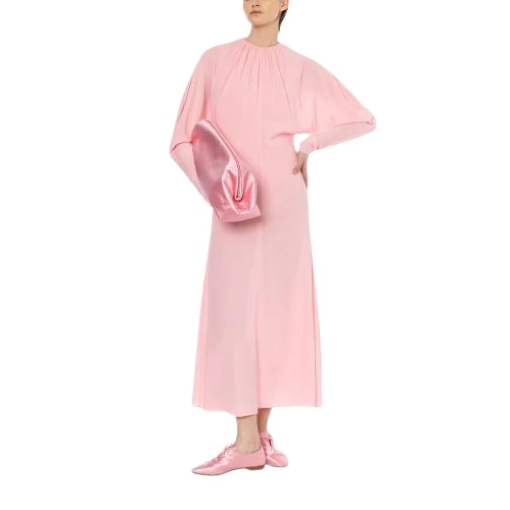 Philosophy di Lorenzo Serafini Roze Georgette Stretch Maxi Jurk Pink Dames
