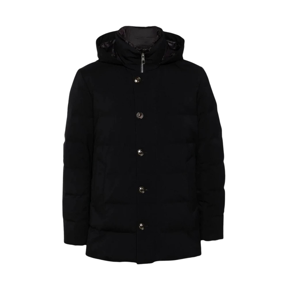Montecore Uomo Nero - Piumino Con Bottoni E Cappuccio - Jackets - L