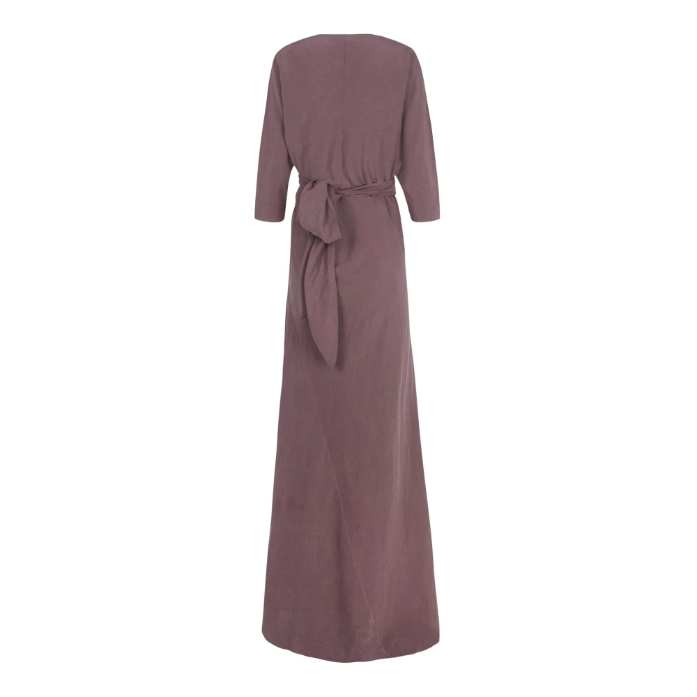 Cortana Linnen en zijden lange jurk Purple Dames