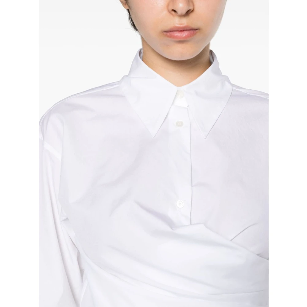 Fabiana Filippi Witte Katoenen Wrap Overhemd White Dames