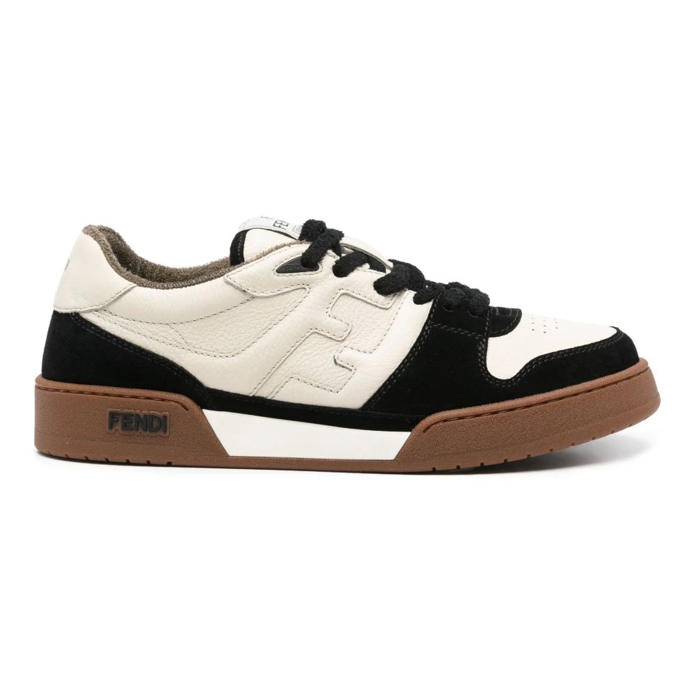 Fendi Men's White Vintage Sneakers Ff Pattern
