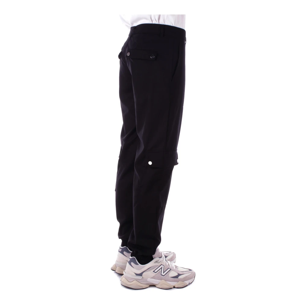 Costume National Zwarte broek met logodecoratie Black Heren