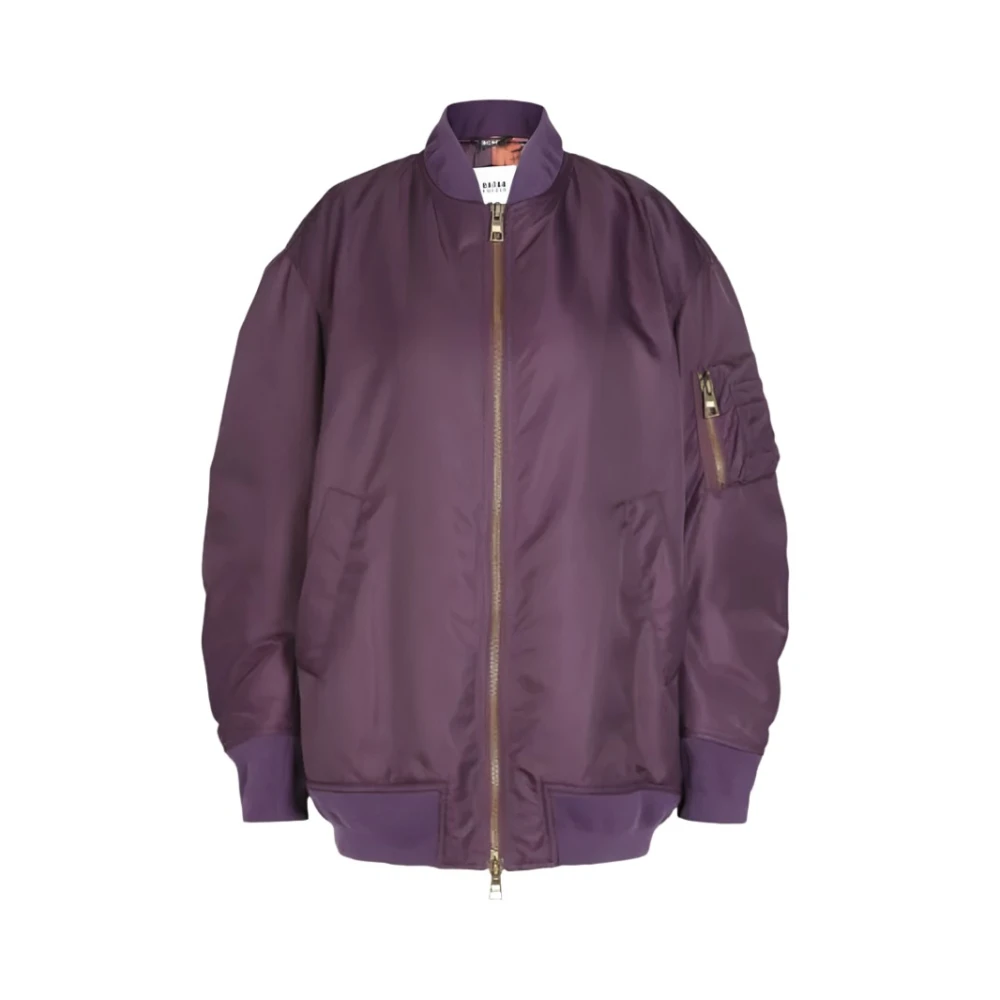 Bazar Deluxe Oversized Fit Bomberjacka Tvåvägsdragkedja Purple, Dam