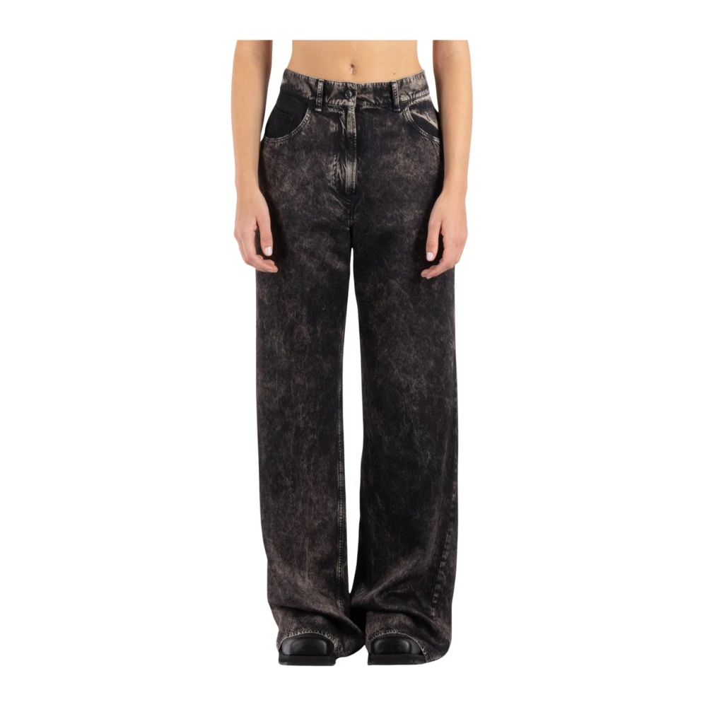 Acne Studios Stijlvolle Zwart Beige Broek Black Dames