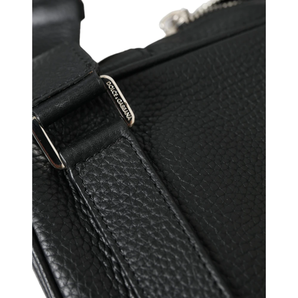 Dolce & Gabbana Elegante zwarte leren rugzak Black Heren