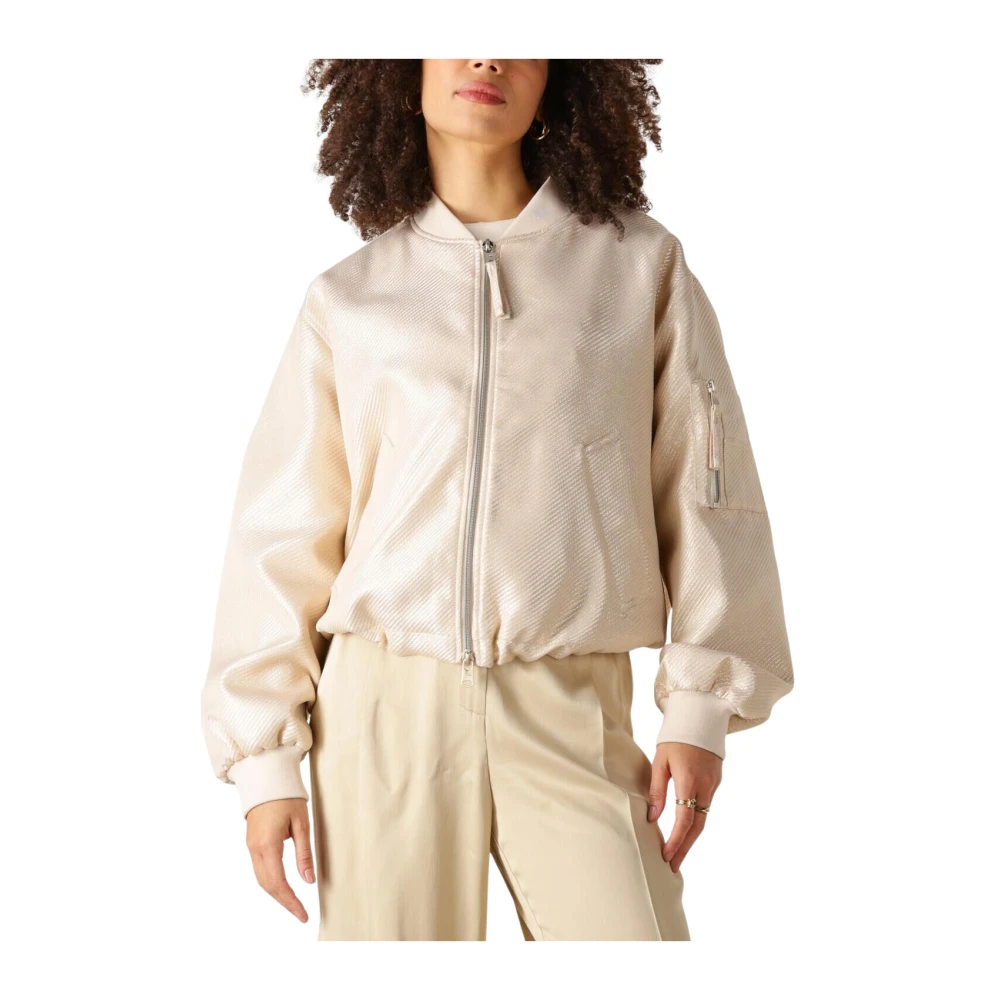 Beaumont Goldie Bomber Jacket in Beige Dames