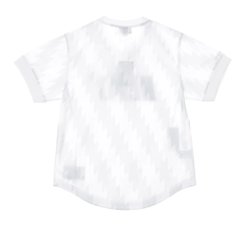 Mitchell & Ness NBA Wordmark Mesh V-Neck Shirt White Heren