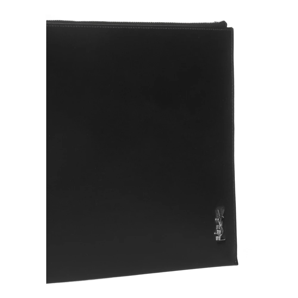 Saint Laurent Zwarte tassen met YSL i-Pad houder Black Heren